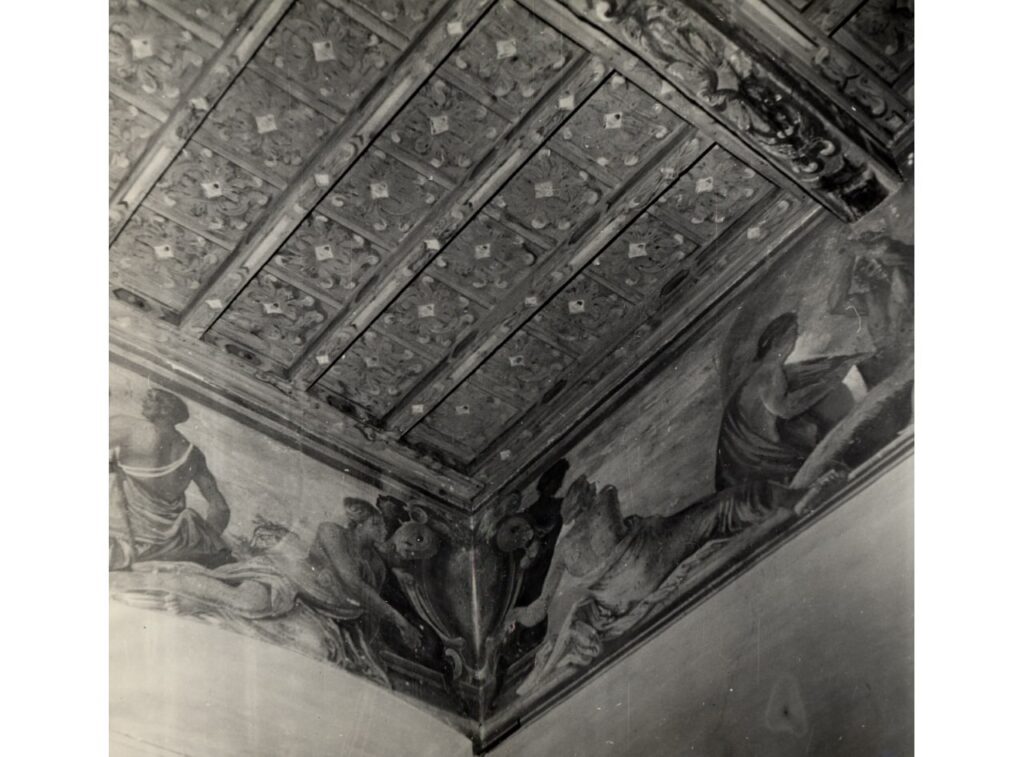 Cascina Maggiore di Gaggiano, Particolare soffitto (foto di Carlo Ciocca, 1953)